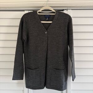 Wool Charter Club Dark Gray Cardigan Sweater